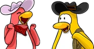 CPT 111 cowpenguins.png (306 KB) As seen in issue 111 of the Club Penguin Times, along with the Pink Cowgirl Hat, Red Bandana, and Black Cowboy Hat