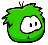 A Green Puffle as seen in issue #123 of the Club Penguin Times