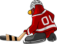 As seen on the Ice Hockey postcard, along with the Hockey Helmet, Red Hockey Jersey, and Ice Skates