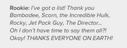 Rookie thanking Bambadee and several other characters for the year of 2012, in issue 375 of the Club Penguin Times