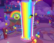 A rainbow geyser