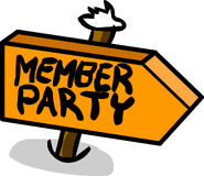 The Member Party sign at the Night Club and Plaza