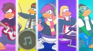 Cadence and the Penguin Band in the music video