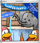 An advertisement for the party announcing it being extended in Club Penguin Times