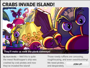 Pirate crabs seen in issue #474 of the Club Penguin Times