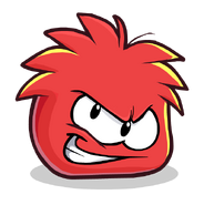 A confident red puffle