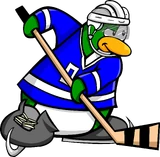 As seen on the Ice Hockey postcard, along with the Hockey Helmet, Blue Hockey Jersey, and Ice Skates