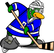 As seen on the Ice Hockey postcard, along with the Hockey Helmet, Blue Hockey Jersey, and Hockey Stick