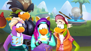 Leedah con Dot, Rockhopper, y Rookie.
