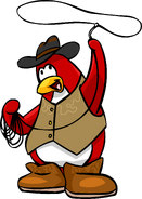 As seen in issue 108 of the Club Penguin Times, along with the Black Cowboy Hat and Cowboy Vest