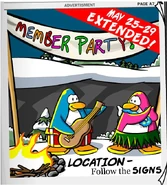 Otro anuncio de la fiesta en Noticias de Club Penguin