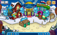 Centro durante el día del puffle celeste