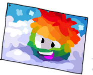 Puffle Multicolor en el Encuentro de Pintores Fantásticos