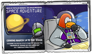 An advertisement for Space Adventure from issue #126 of the Club Penguin Times.