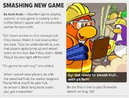 Talking about Smoothie Smash, in issue #356 of the Club Penguin Times