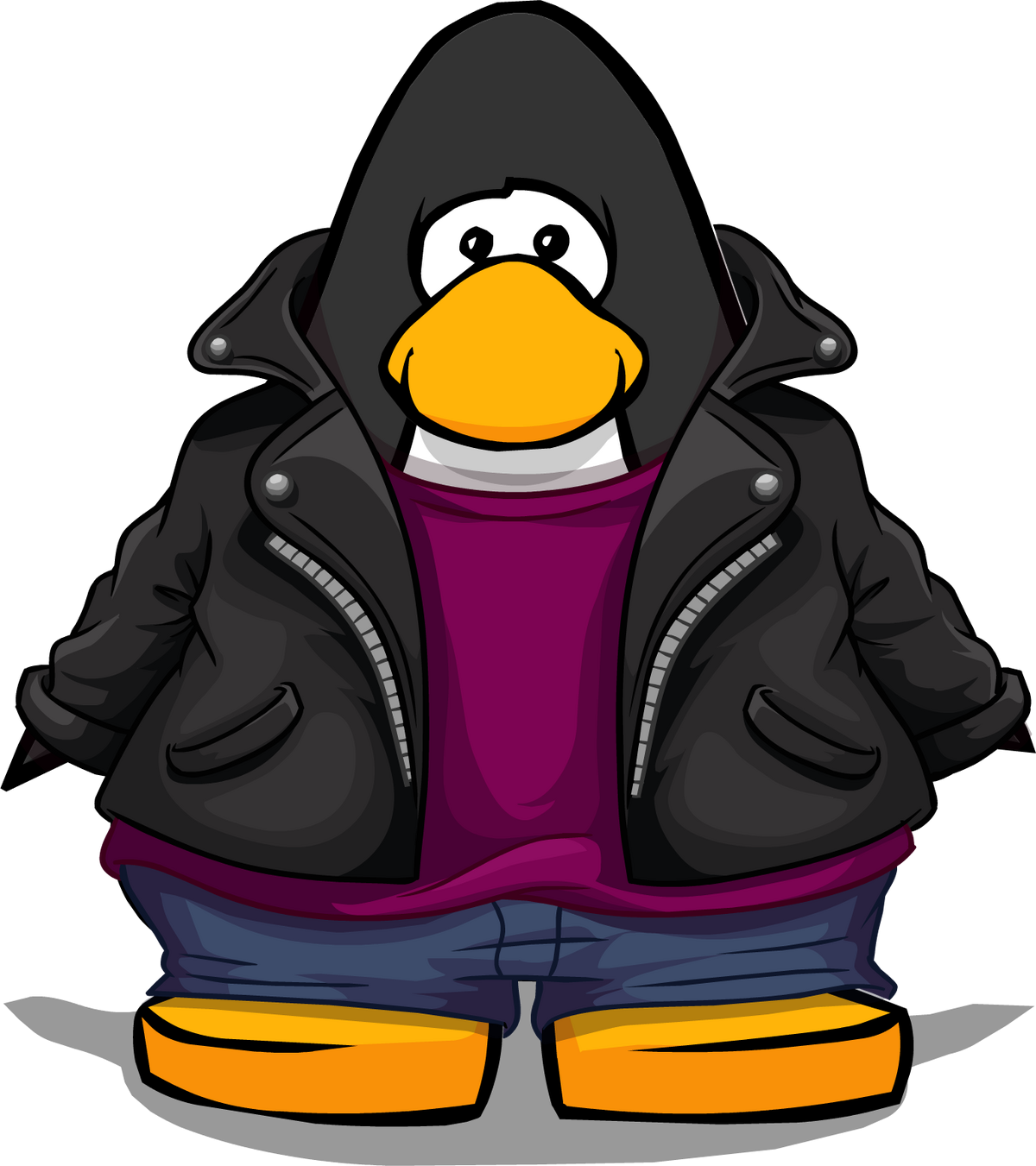Black hoodie club penguin top