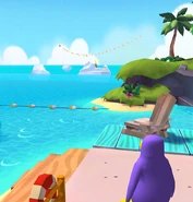 Jet Pack Guy taking photos of the iceberg lair