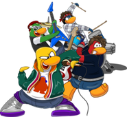 La Penguin Band tocando junto a Cadence