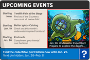 An Underwater Expedition Ad, in the Upcoming Events section of Issue #325 of the Club Penguin Times.