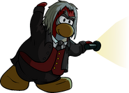 As seen in issue 365 of the Club Penguin Times, along with the Butler Brow, Butler Suit, and Flashlight