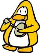 Franky playing his banjo