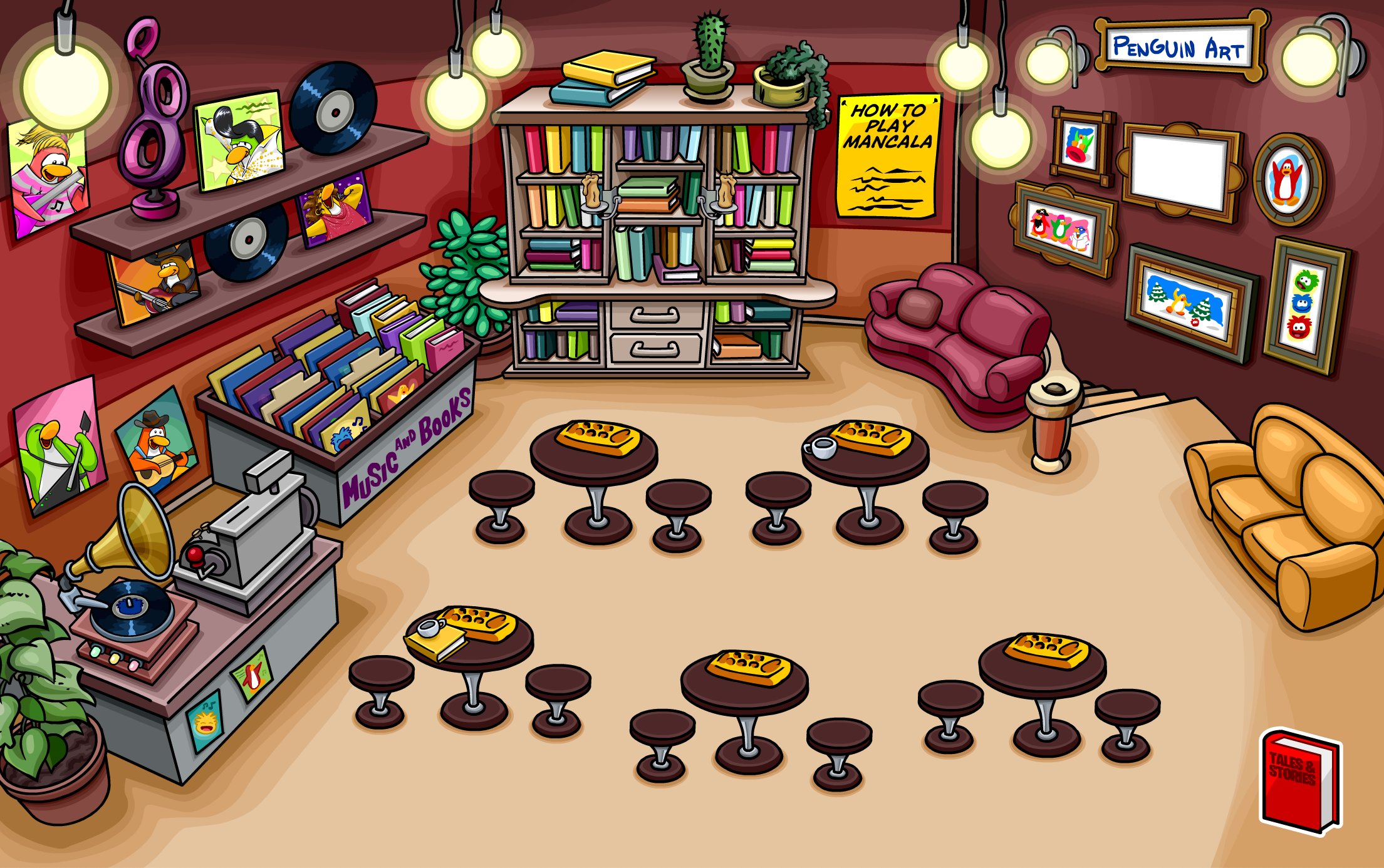 Book Room  Club penguin, Book room, Penguin room