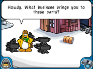 Talking to the miner penguin