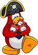 Rockhopper con 3 puffles rojos