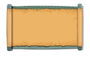 The scroll that appears at the end of a game (blank)
