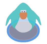 An Aqua Ghost Penguin sprite