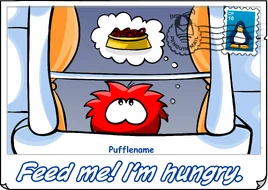 Hungry Puffle postcard