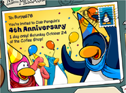 Pocztówka wysyłana do graczy przez Club Penguin Team