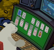 Herbert playing solitaire during Operation: Puffle