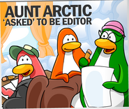 Aunt Arctic in issue #129 of the Club Penguin Times