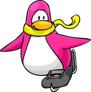 As seen in issue 114 of the Club Penguin Times, along with the Yellow Scarf.