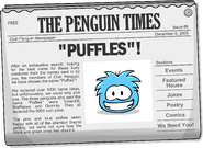 Issue 8, announcing the name "puffle"