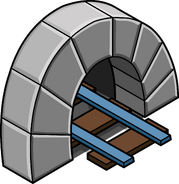 The Blue Line Tunnel furniture item, which could be used to access the Blue Line railway from an igloo