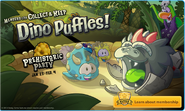 A log off screen promoting the Prehistoric Party 2014.