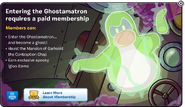 The Ghost Lab shown on a Membership Popup