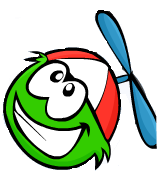 A Green Puffle wearing the Red Propeller Cap as seen in issue #104 of the Club Penguin Times