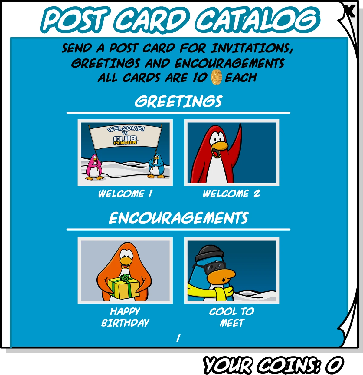 Postcard Catalog Club Penguin Wiki Fandom