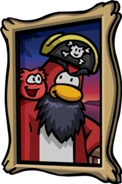 Retrato de Rockhopper en el camarote del capitán.
