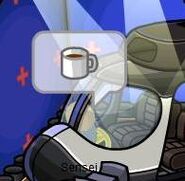 Sensei spotted at the party (note: Sensei with coffee emote)