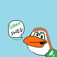 Megg's green team version of her "sweggy" Twitter icon