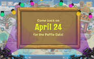 The note when you tried entering the Puffle Gala