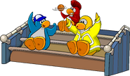 As seen in issue 258 of the Club Penguin Times, along with the Blue Ball Cap, Basketball, and Yellow Hockey Jersey
