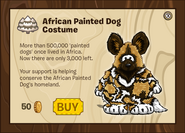 The catalog of the African Painted Dog Costume