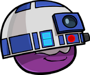 A Purple Puffle with the R2-D2 Helmet