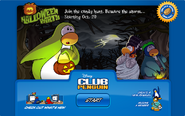 The Login Screen for the preview of the Halloween Party 2010