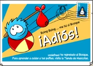 La postal que el Puffle Azul manda al escaparse.